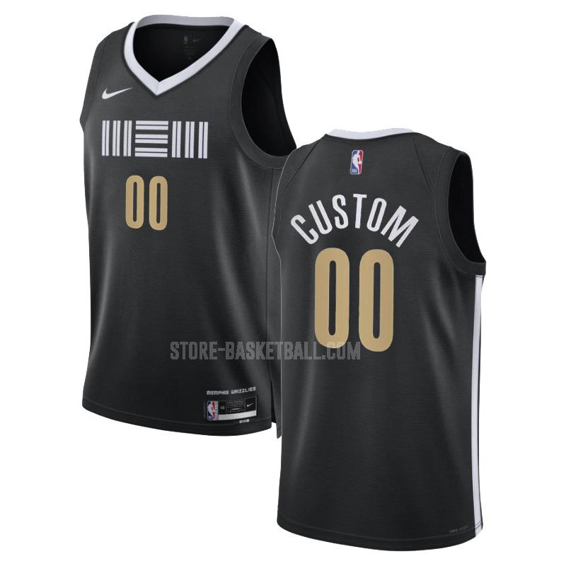 2023-24 memphis grizzlies custom 0 black city edition men's replica jersey