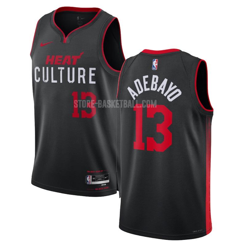 2023-24 miami heat bam adebayo 13 black city edition men's replica jersey