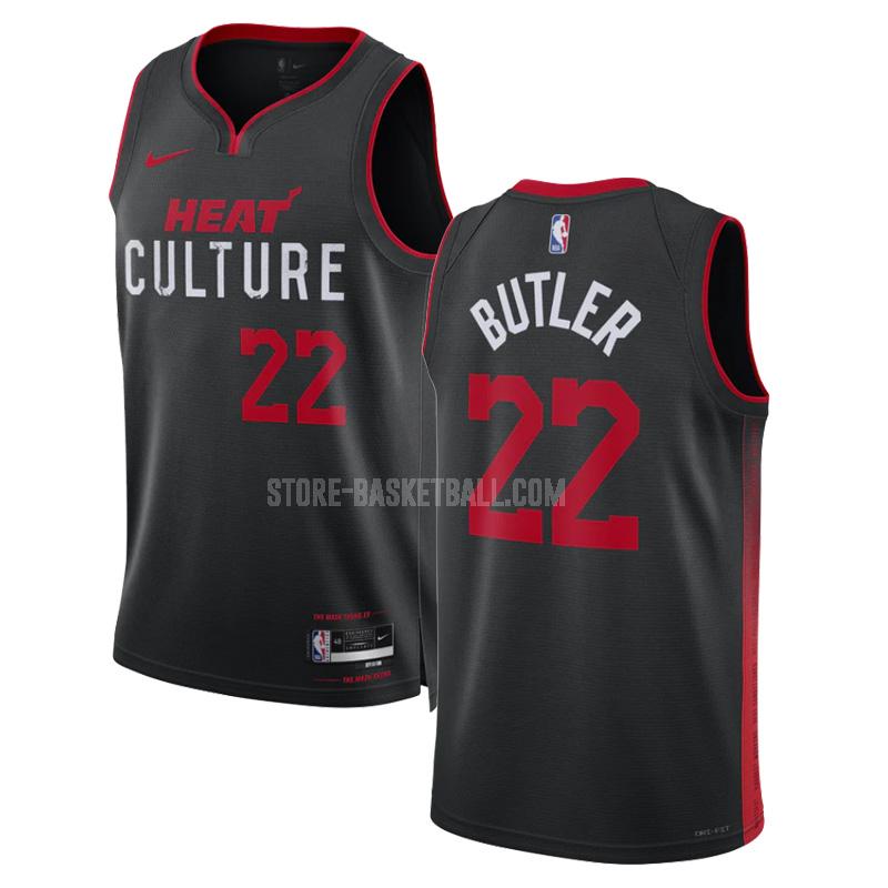 2023-24 miami heat jimmy butler 22 black city edition men's replica jersey