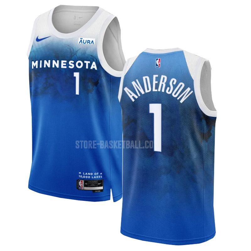 2023-24 minnesota timberwolves kyle anderson 1 blue city edition men's replica jersey