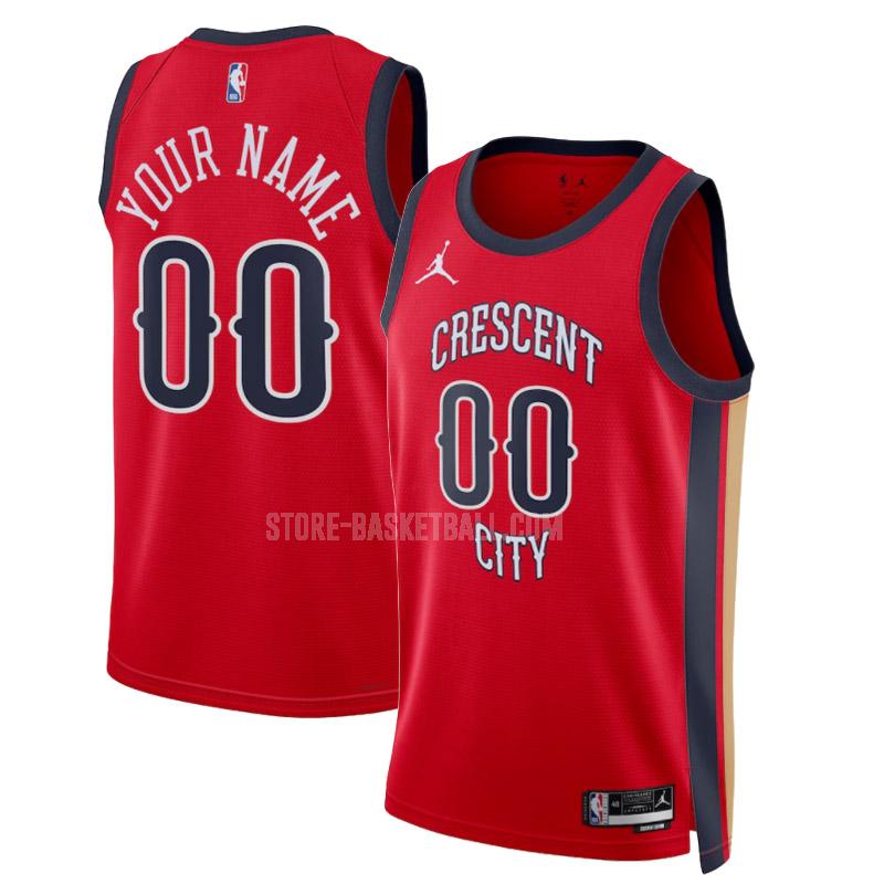 2023-24 new orleans pelicans custom red statement edition men's replica jersey