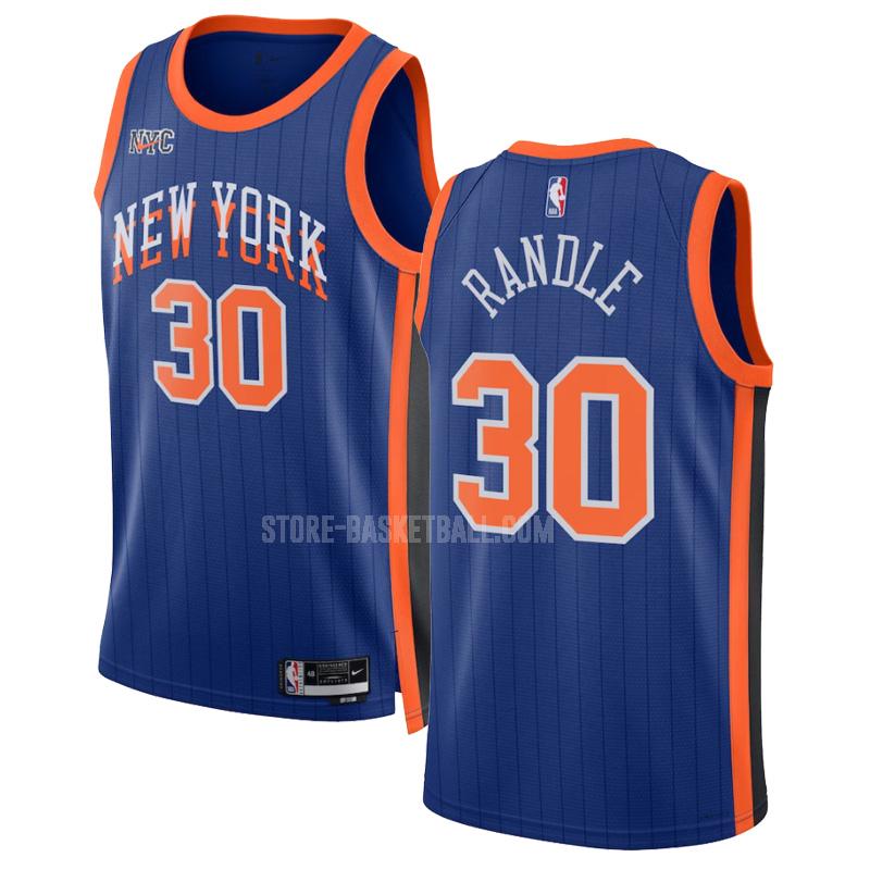 2023-24 new york knicks julius randle 30 blue city edition men's replica jersey