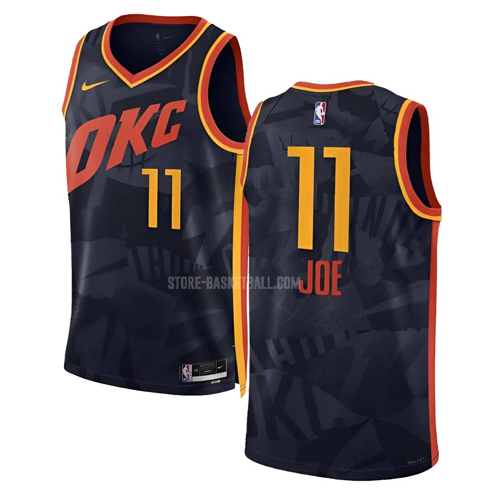 2023-24 oklahoma city thunder isaiah joe 11 black city edition men's replica jersey