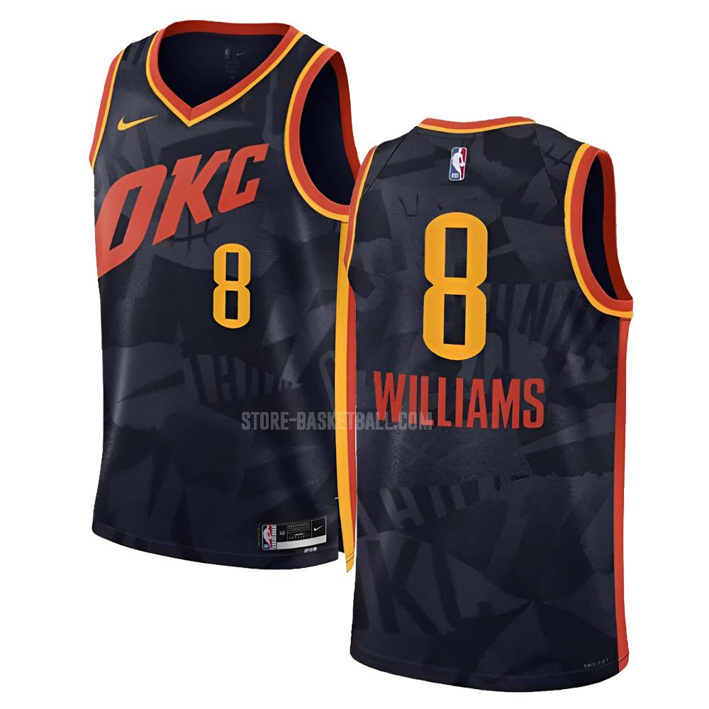 2023-24 oklahoma city thunder jalen williams 8 black city edition men's replica jersey