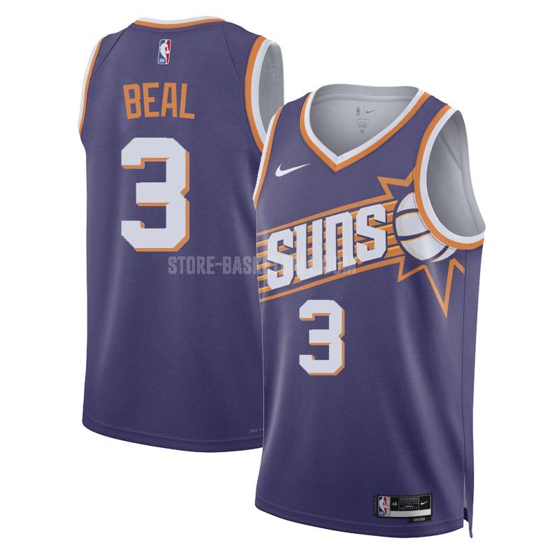 2023-24 phoenix suns bradley beal 3 purple icon edition men's replica jersey