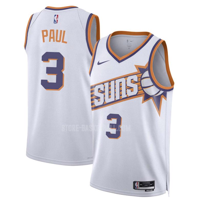 2023-24 phoenix suns chris paul 3 white association edition men's replica jersey