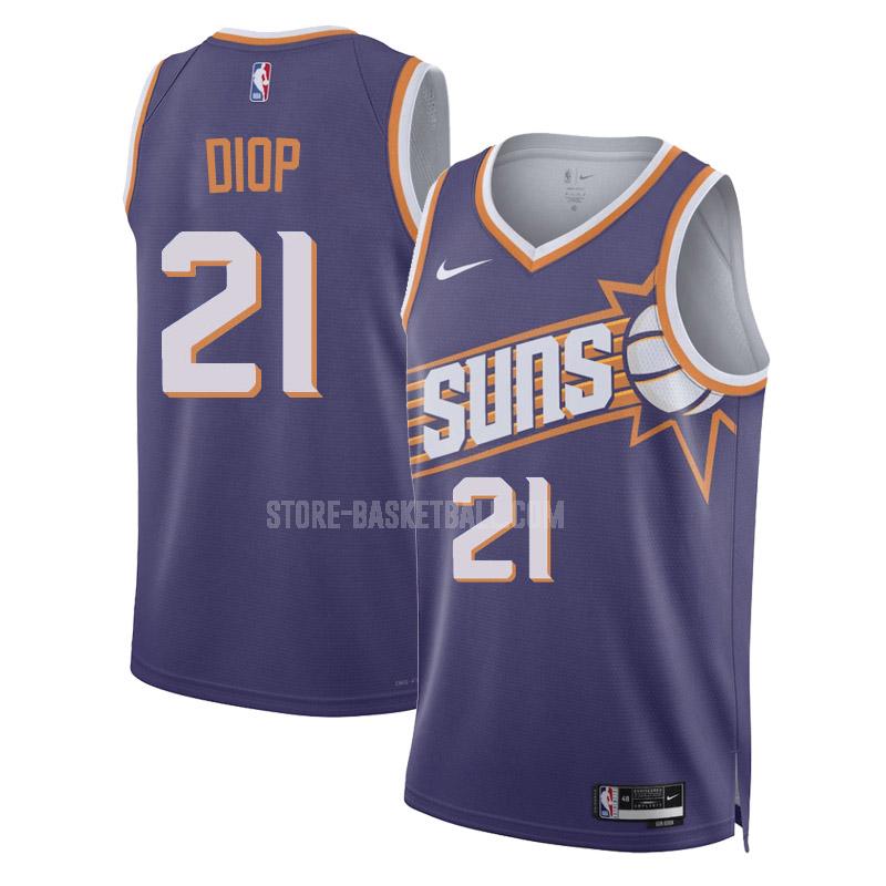 2023-24 phoenix suns keita bates-diop 21 purple icon edition men's replica jersey