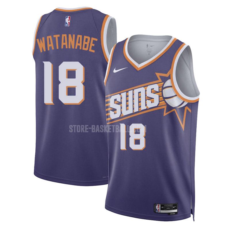2023-24 phoenix suns yuta watanabe 18 purple icon edition men's replica jersey
