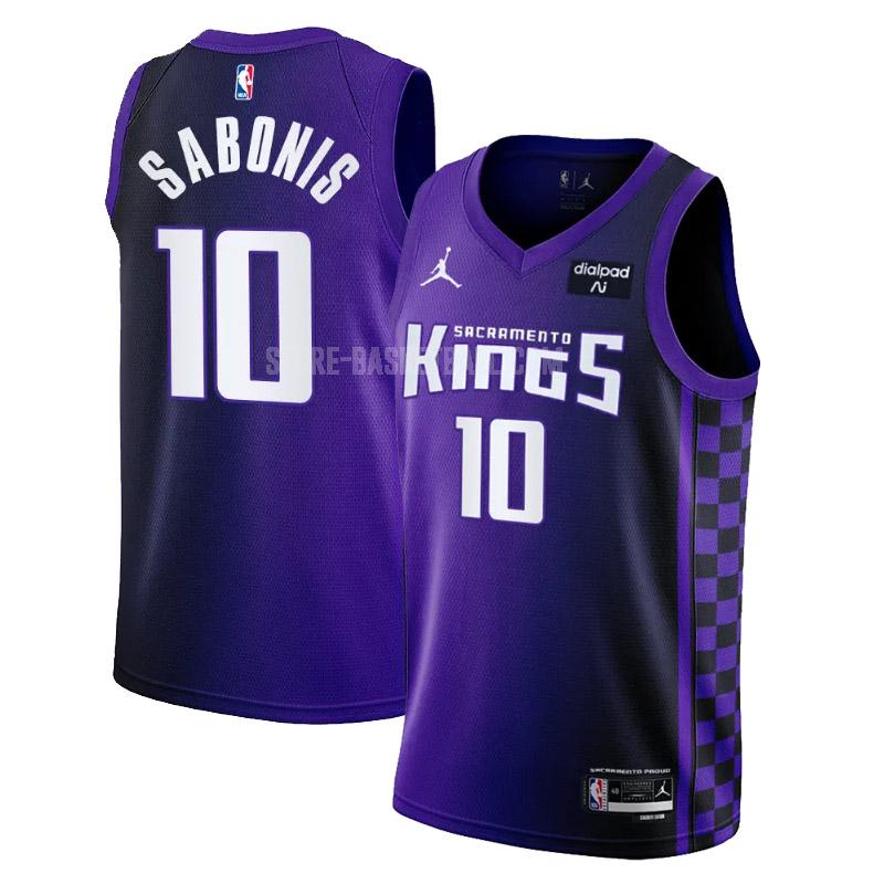 2023-24 sacramento kings domantas sabonis 10 purple statement edition men's replica jersey
