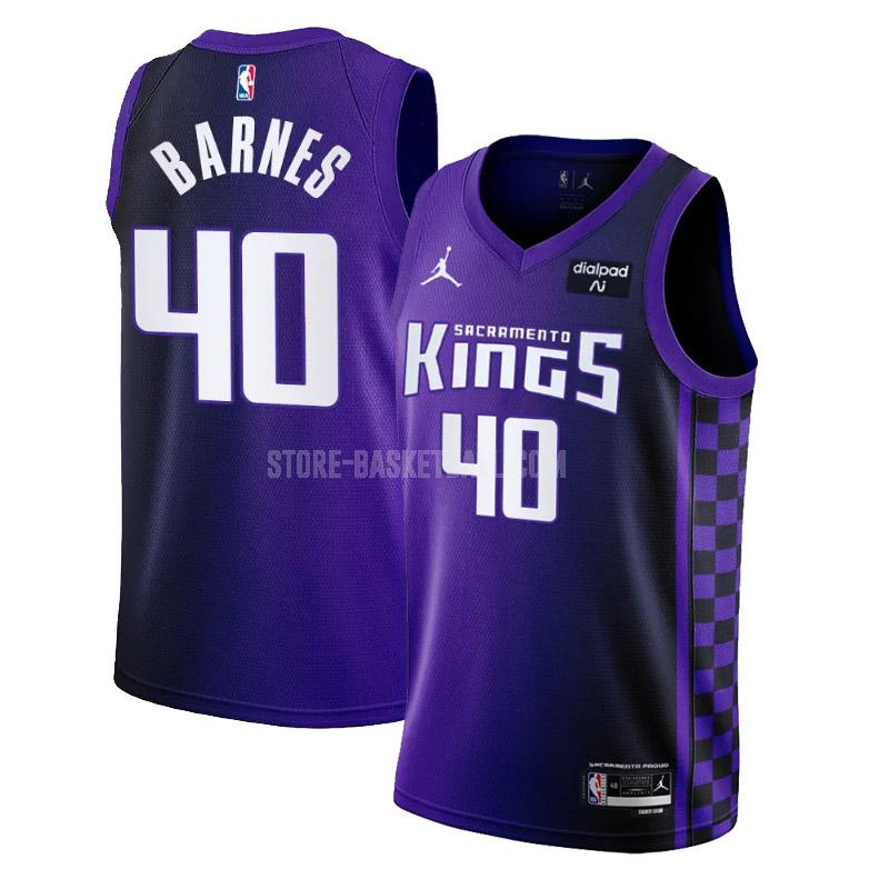 2023-24 sacramento kings harrison barnes 40 purple statement edition men's replica jersey