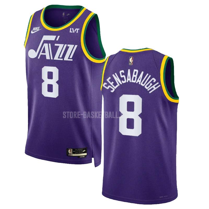 2023-24 utah jazz brice sensabaugh 8 purple classic edition men's replica jersey