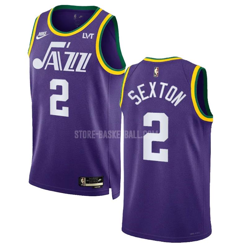 2023-24 utah jazz collin sexton 2 purple classic edition men's replica jersey