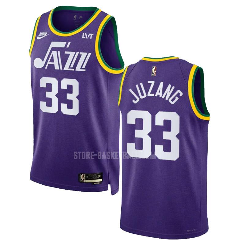 2023-24 utah jazz johnny juzang 33 purple classic edition men's replica jersey
