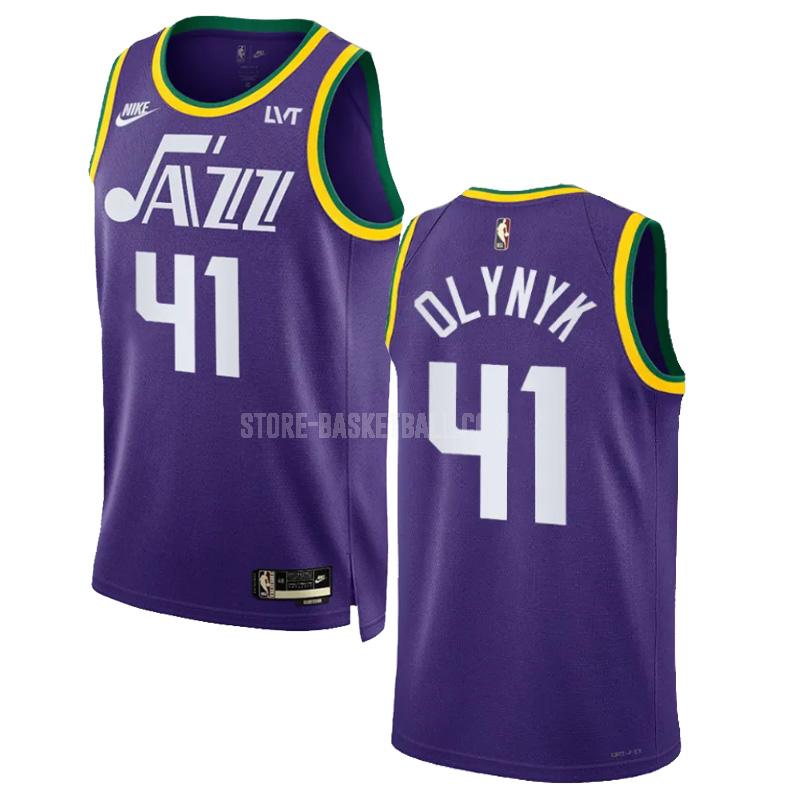 2023-24 utah jazz kelly olynyk 41 purple classic edition men's replica jersey