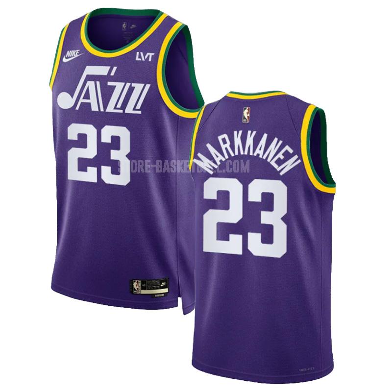 2023-24 utah jazz lauri markkanen 23 purple classic edition men's replica jersey