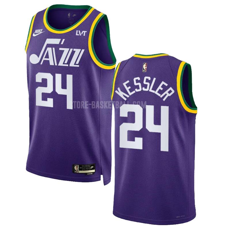 2023-24 utah jazz walker kessler 24 purple classic edition men's replica jersey