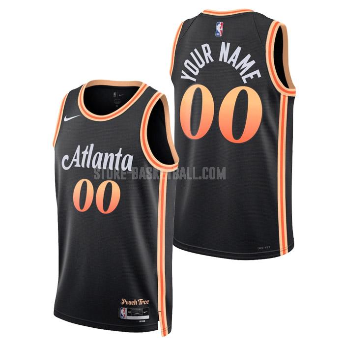 2023 atlanta hawks custom black city edition men's replica jersey