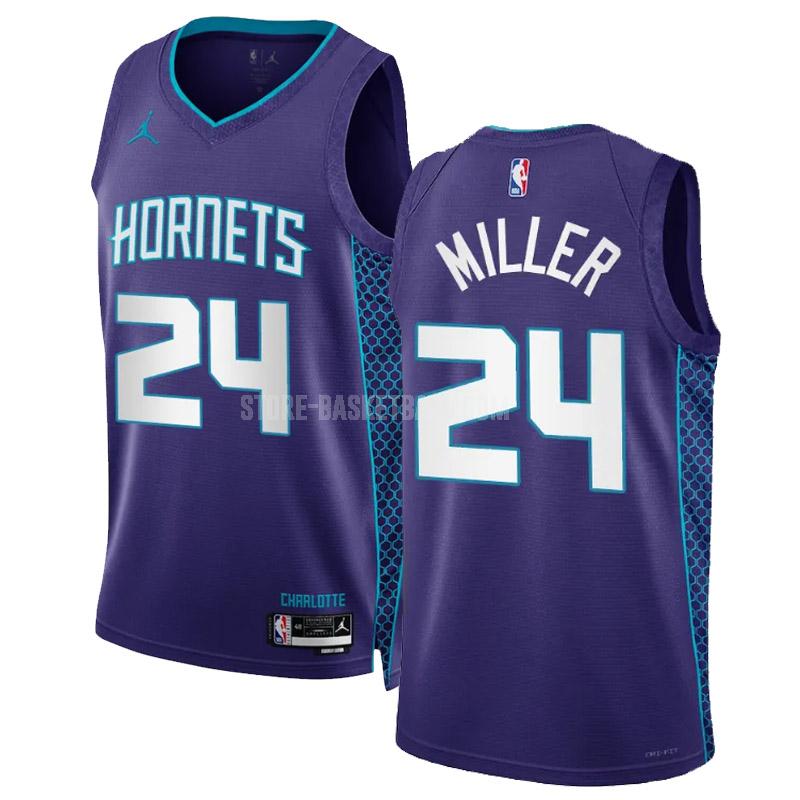 2023 charlotte hornets brandon miller 24 purple statement edition men's replica jersey