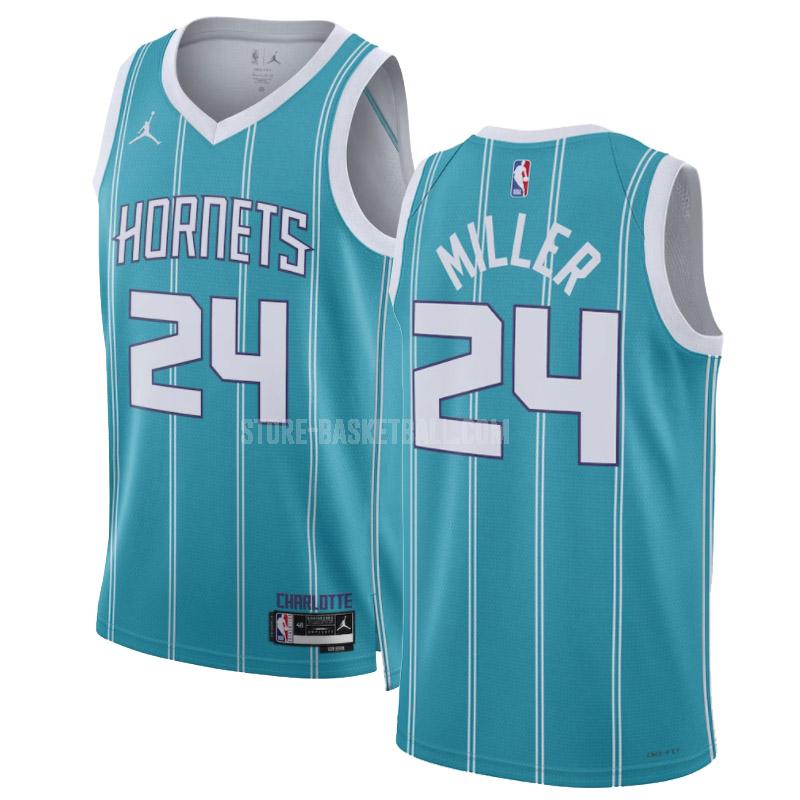 2023 charlotte hornets brandon miller 24 teal icon edition men's replica jersey