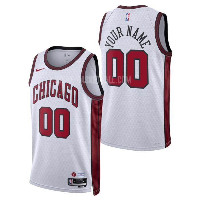 2023 chicago bulls custom white city edition men's replica jersey