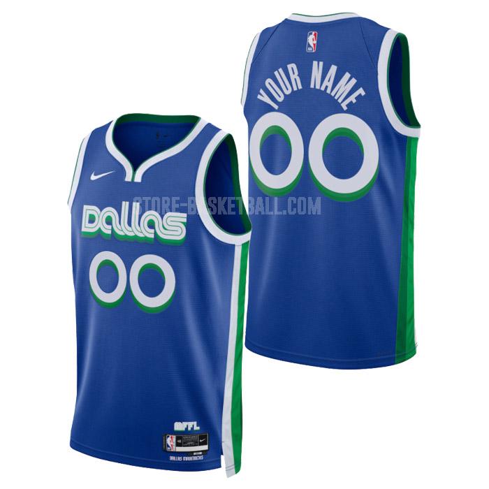 2023 dallas mavericks custom blue city edition men's replica jersey