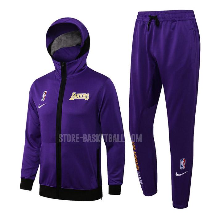 2023 los angeles lakers purple hj002 men's hooded jacket