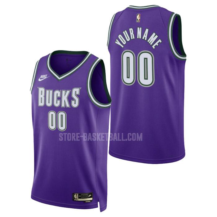 2023 milwaukee bucks custom purple classic edition men's replica jersey