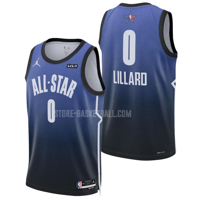 2023 nba all-star damian lillard 0 blue men's replica jersey