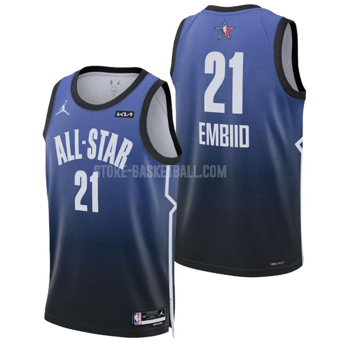2023 nba all-star joel embiid 21 blue men's replica jersey