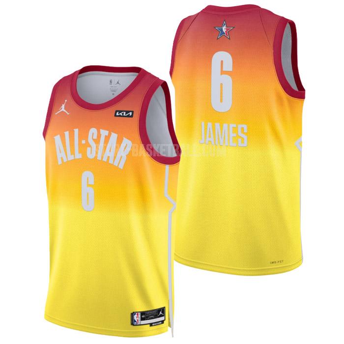 2023 nba all-star lebron james 6 orange men's replica jersey