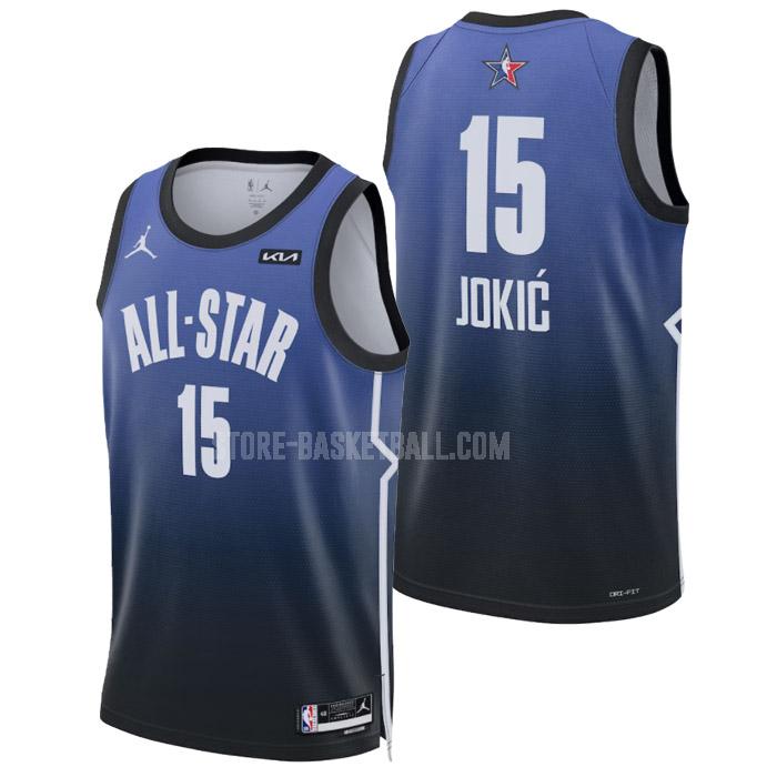 2023 nba all-star nikola jokic 15 blue men's replica jersey