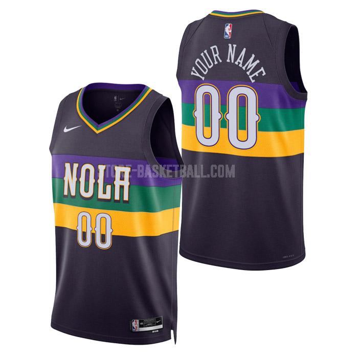 2023 new orleans pelicans custom black city edition men's replica jersey