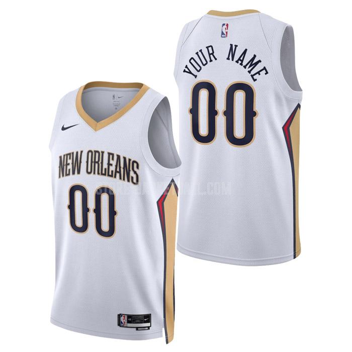 2023 new orleans pelicans custom white association edition men's replica jersey