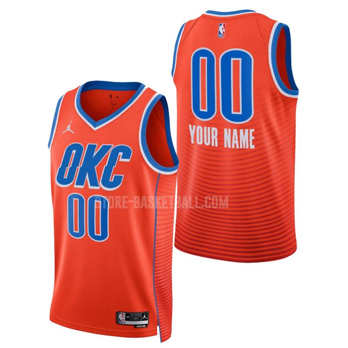 2023 oklahoma city thunder custom orange statement edition men's replica jersey