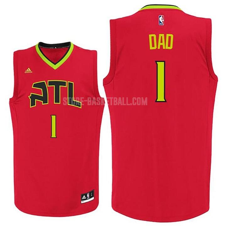 atlanta hawks dad 1 red fathers day men's replica jersey