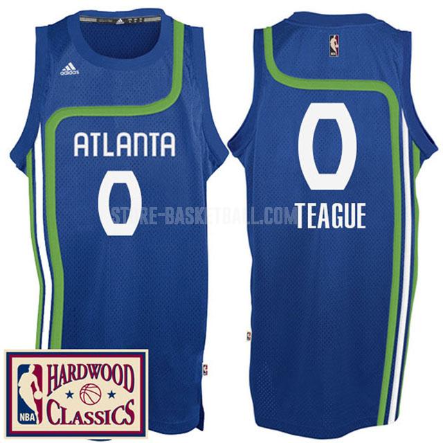 atlanta hawks jeff teague 0 blue hardwood classics men's replica jersey