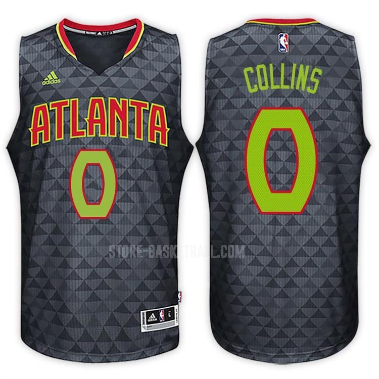 atlanta hawks john collins 0 black alternate men's replica jersey