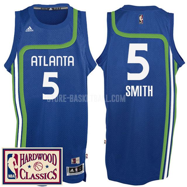 atlanta hawks josh smith 5 blue hardwood classics men's replica jersey