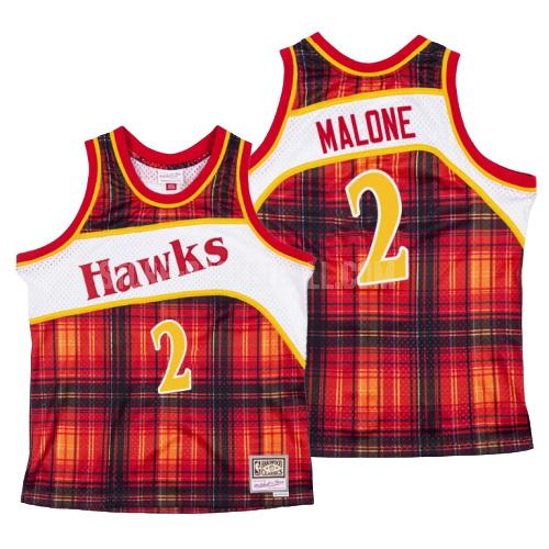 atlanta hawks moses malone 2 red hardwood classics men's replica jersey
