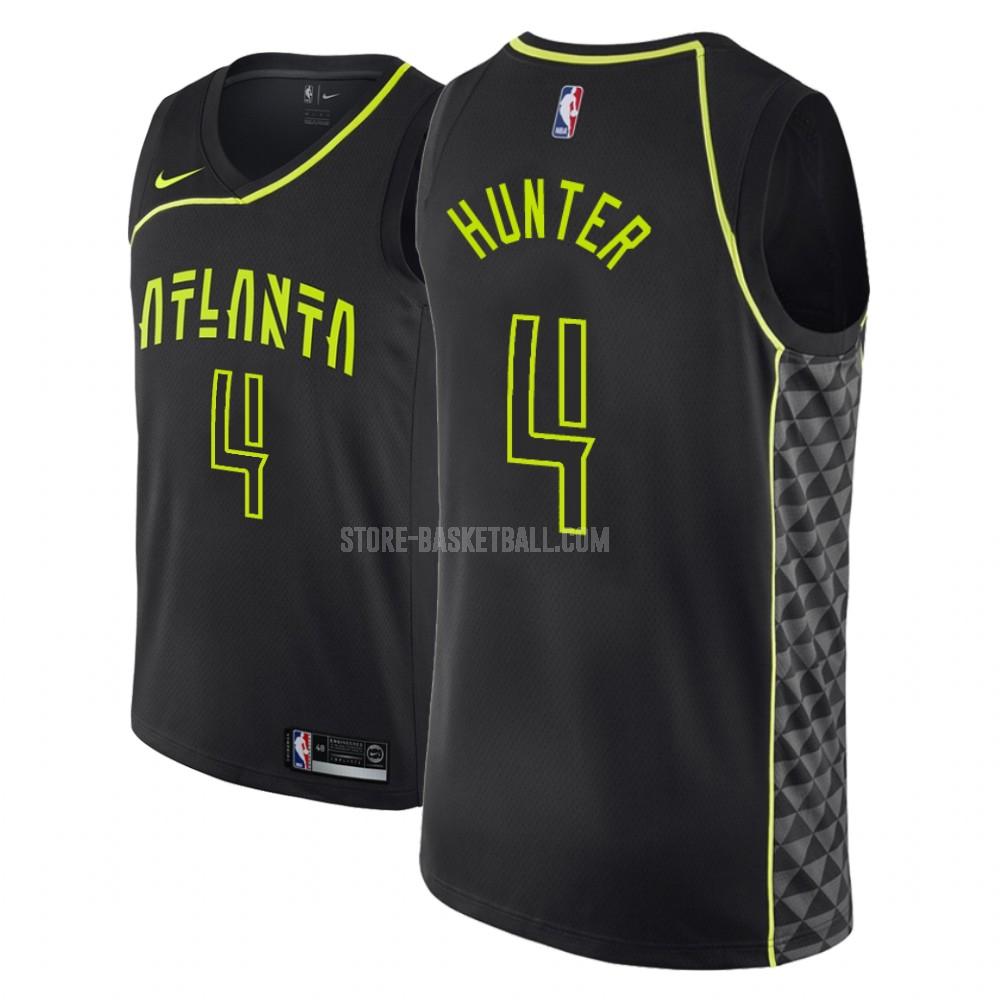 atlanta hawks r j hunter 4 black city edition men's replica jersey