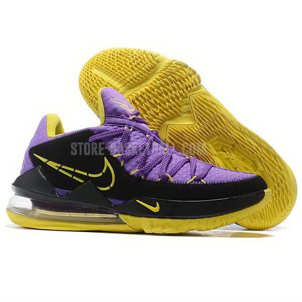 bkt1838 purple lebron 17 low men's nike basketball shoes
