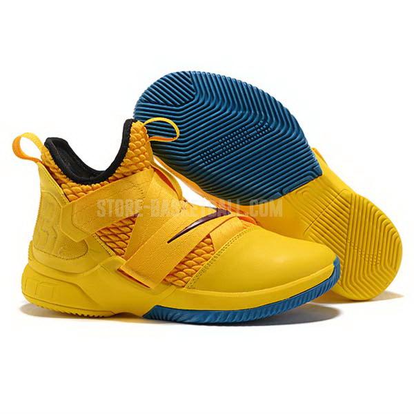 bkt1892 yellow lebron soldier 12 men's nike basketball shoes