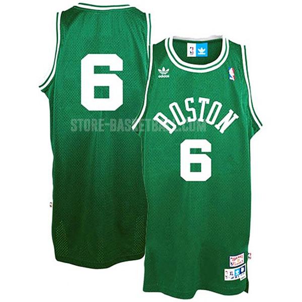 boston celtics bill russell 6 green hardwood classics men's replica jersey
