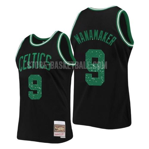 boston celtics brad wanamaker 9 black rings collection men's replica jersey