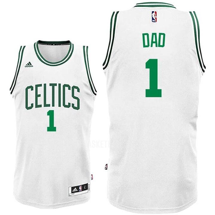 boston celtics dad 1 white fathers day men's replica jersey