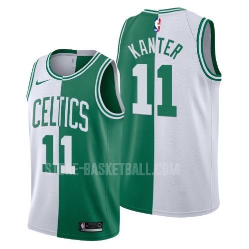 boston celtics enes kanter 11 white green split men's replica jersey