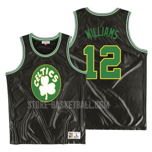 boston celtics grant williams 12 black dazzle men's replica jersey