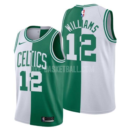 boston celtics grant williams 12 white green split men's replica jersey