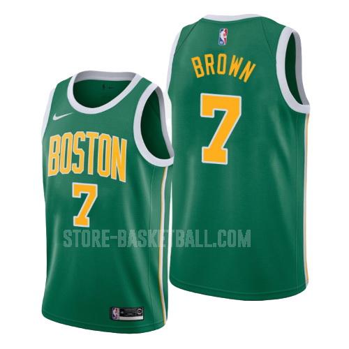 boston celtics jaylen brown 7 green earned edition men's replica jersey