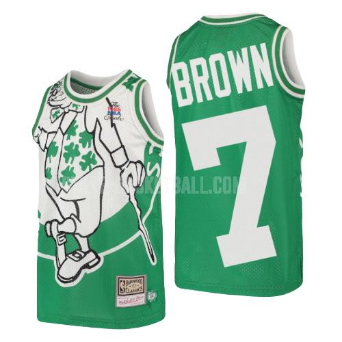 boston celtics jaylen brown 7 green hardwood classics big face youth replica jersey
